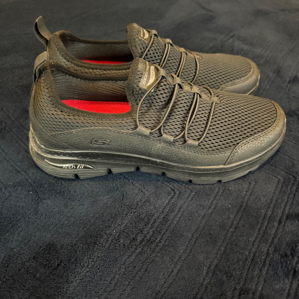 Skechers Work Arch Fit SR Black Slip Resistant Shoes 108063 Womens 9